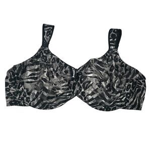 Wacoal Black white leopard animal print unlined bra 38DD full coverage